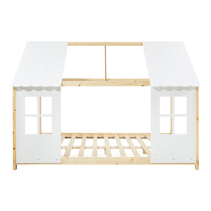 Kinderbed Tostedt huisbed met bedbodem en matras [en.casa] [neu.haus]