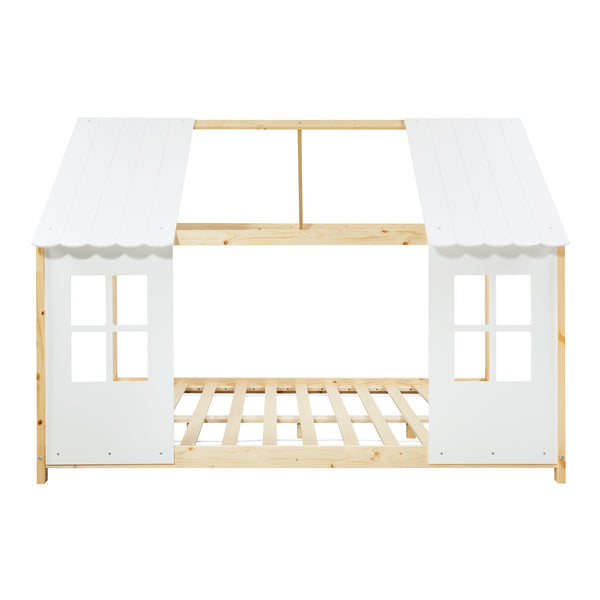 Kinderbed Tostedt huisbed met bedbodem en matras [en.casa] [neu.haus]