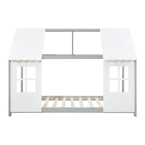 Kinderbed Tostedt huisbed met bedbodem en matras [en.casa] [neu.haus]