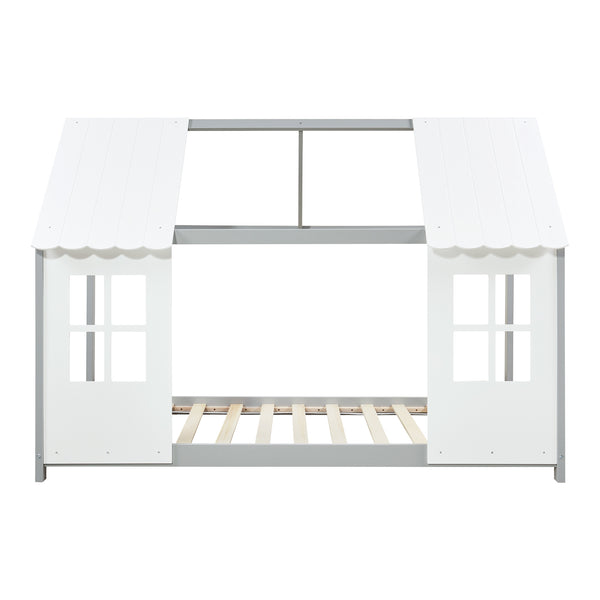 Kinderbed Tostedt huisbed met bedbodem en matras [en.casa] [neu.haus]