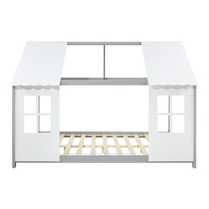 Kinderbed Tostedt huisbed met bedbodem en matras [en.casa] [neu.haus]