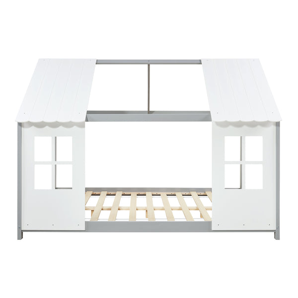 Kinderbed Tostedt huisbed met bedbodem en matras [en.casa] [neu.haus]