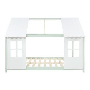 Kinderbed Tostedt huisbed met bedbodem en matras [en.casa] [neu.haus]