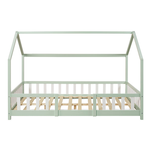 Kinderbed Sisimiut met uitvalbeveiliging bedbodem en matras [en.casa]