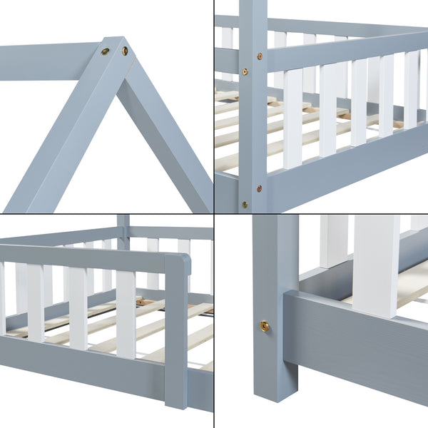 Kinderbed Sisimiut met uitvalbeveiliging en bedbodem [en.casa]