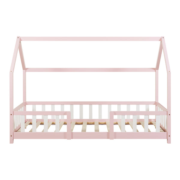 Kinderbed Sisimiut met uitvalbeveiliging bedbodem en matras [en.casa]