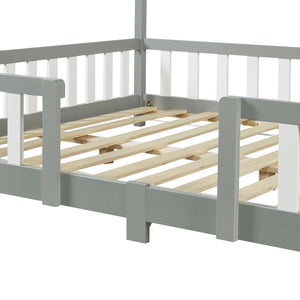 Kinderbed Treviolo met uitvalbeveiliging en matras [en.casa]