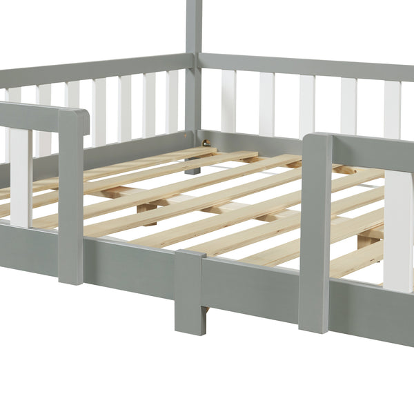 Kinderbed Treviolo met uitvalbeveiliging en matras [en.casa]