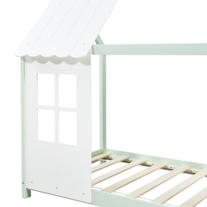 Kinderbed Tostedt huisbed met bedbodem en matras [en.casa] [neu.haus]