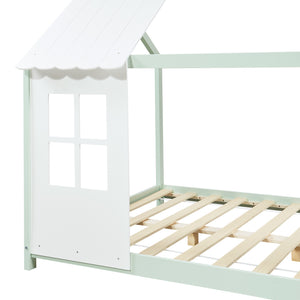Kinderbed Tostedt huisbed met bedbodem en matras [en.casa] [neu.haus]