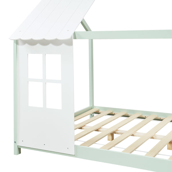 Kinderbed Tostedt huisbed met bedbodem en matras [en.casa] [neu.haus]