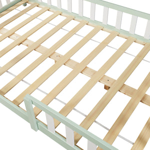 Kinderbed Sisimiut met uitvalbeveiliging bedbodem en matras [en.casa]