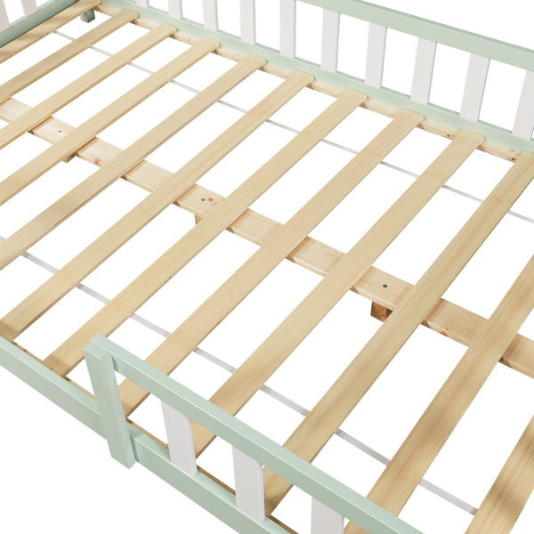 Kinderbed Sisimiut met uitvalbeveiliging bedbodem en matras [en.casa]