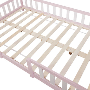 Kinderbed Sisimiut met uitvalbeveiliging bedbodem en matras [en.casa]