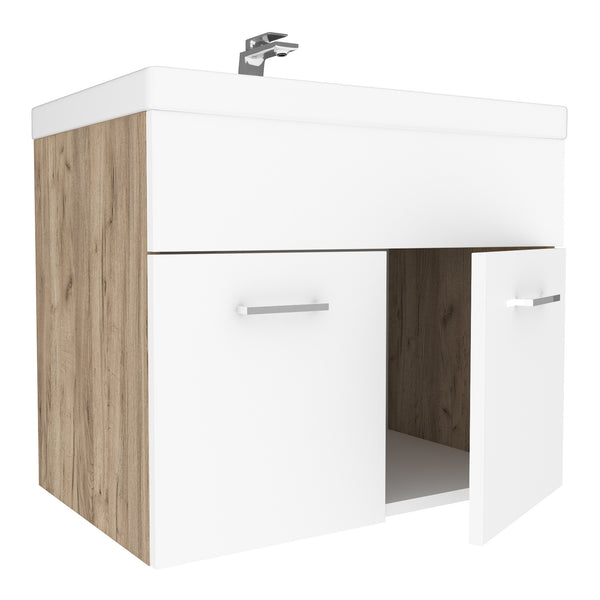 Wastafelonderkast met wastafel Krildihana 61x40x50 cm [en.casa]