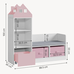 Kinderrek met zitbank Vipsali 100x99x30 cm [en.casa]