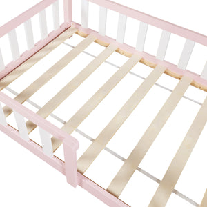Kinderbed Sisimiut met uitvalbeveiliging bedbodem en matras [en.casa]