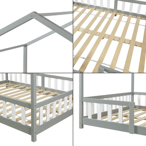 Kinderbed Treviolo met uitvalbeveiliging en matras [en.casa]