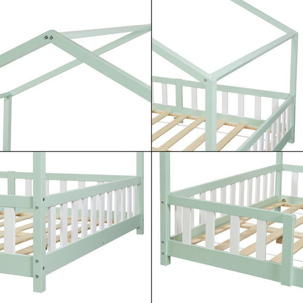 Kinderbed Treviolo met uitvalbeveiliging en matras [en.casa]