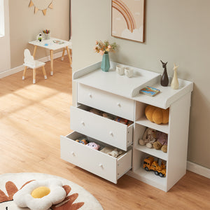 Luiercommode Beldinupp 3 lades en 3 open vakken [en.casa]