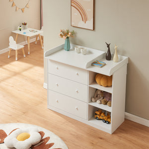 Luiercommode Beldinupp 3 lades en 3 open vakken [en.casa]