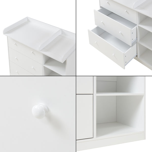 Luiercommode Beldinupp 3 lades en 3 open vakken [en.casa]