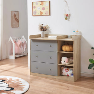 Luiercommode Beldinupp 3 lades en 3 open vakken [en.casa]