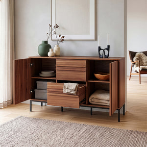 Sideboard Kilmandar 150x40x79 cm walnootlook [en.casa]