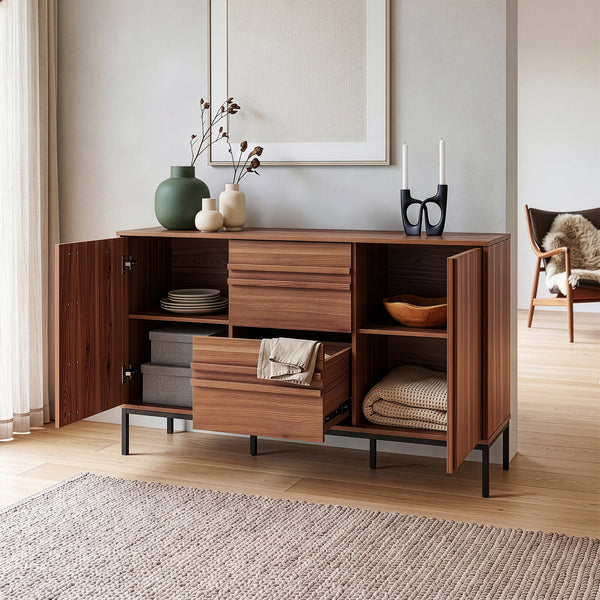 Sideboard Kilmandar 150x40x79 cm walnootlook [en.casa]