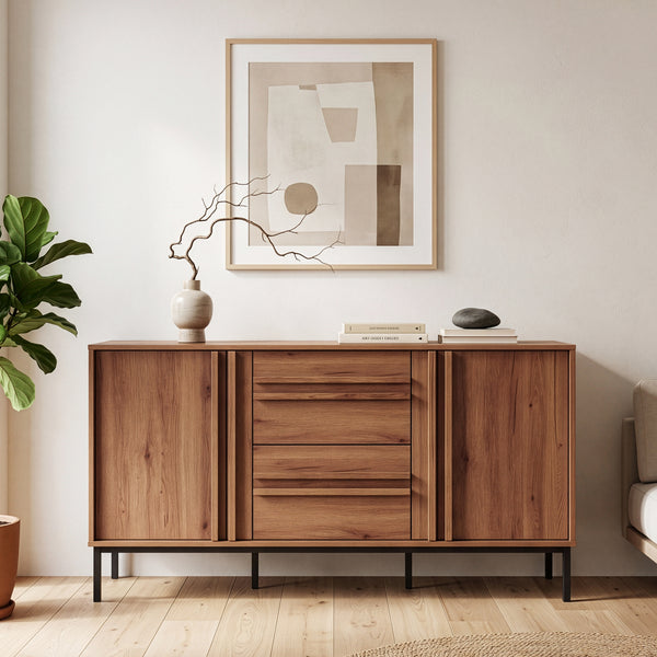 Sideboard Kilmandar 150x40x79 cm walnootlook [en.casa]