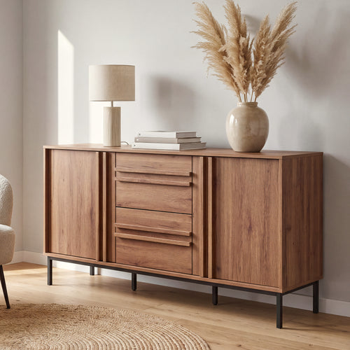Sideboard Kilmandar 150x40x79 cm walnootlook [en.casa]