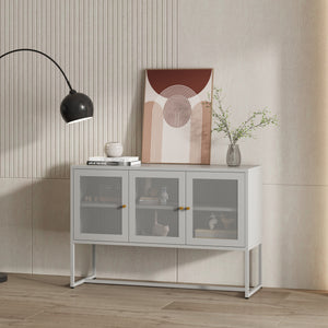 Sideboard Sund met 3 deuren Staal Grijs [en.casa] - premiumXL