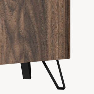 Sideboard Trorlon 160x40x83 cm Notenoptiek/Travertin [en.casa]
