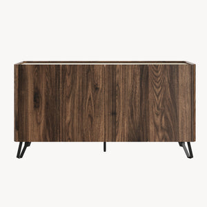 Sideboard Trorlon 160x40x83 cm Notenoptiek/Travertin [en.casa]
