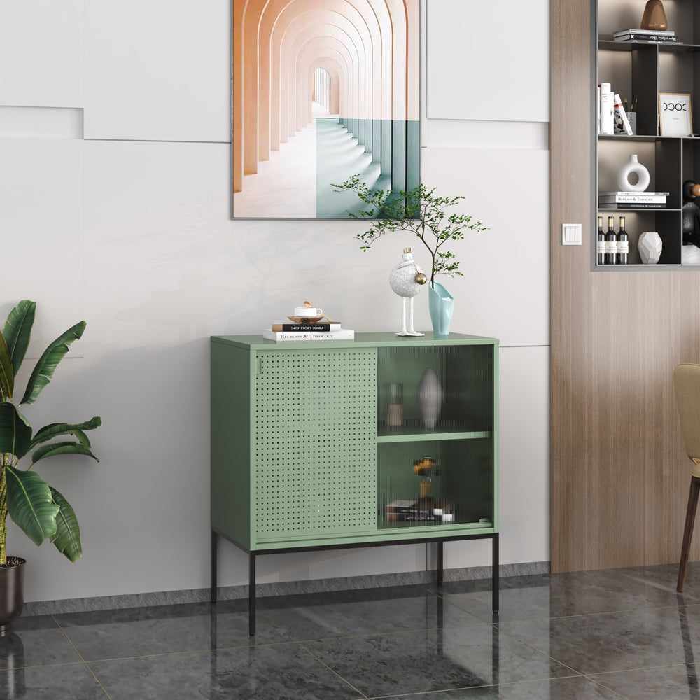 Sideboard Eidsvoll 80x45x85cm Groen [en.casa] - premiumXL