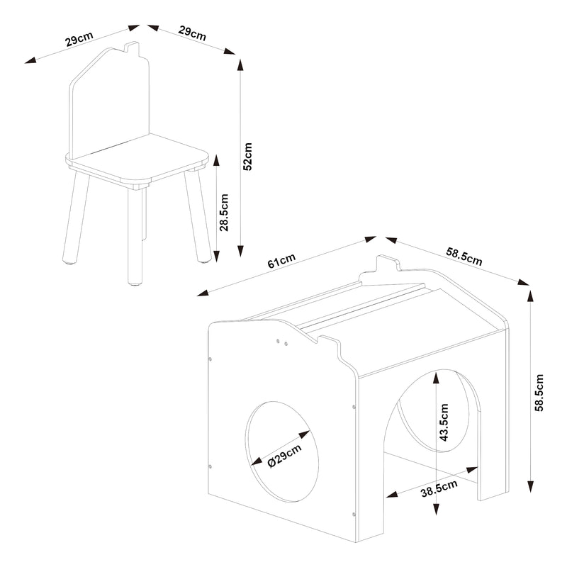 Maatschets Kindertafelset Romso zitgroep met 2 stoelen huisdesign [en.casa]