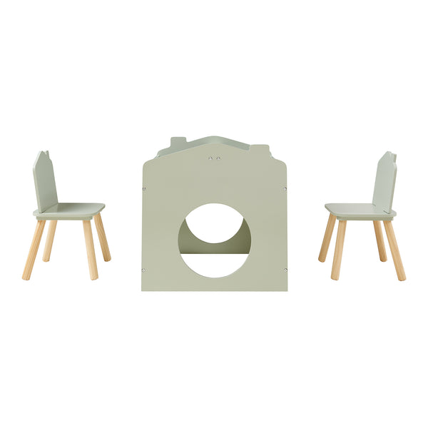 Kindertafelset Romso zitgroep met 2 stoelen huisdesign [en.casa]