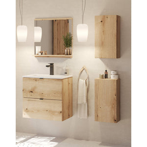 Badkamermeubelset Newport 4-delig voor wandmontage houtkleurig [en.casa]