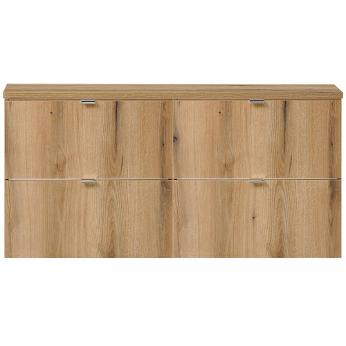 Wastafelonderkast Newport met 4 lades en wastafelblad eikenkleurig [en.casa]