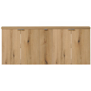 Wastafelonderkast Newport 140x60x40 cm met deuren en lades eikenkleurig [en.casa]