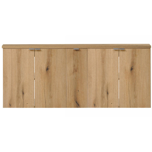 Wastafelonderkast Newport 140x60x40 cm met deuren en lades eikenkleurig [en.casa]