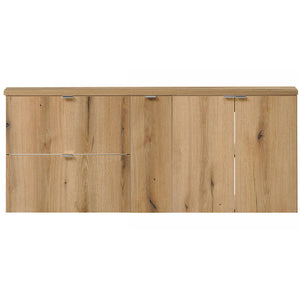 Wastafelonderkast Newport 140x60x40 cm met deuren en lades eikenkleurig [en.casa]