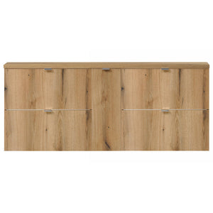 Wastafelonderkast Newport 140x60x40 cm met deuren en lades eikenkleurig [en.casa]