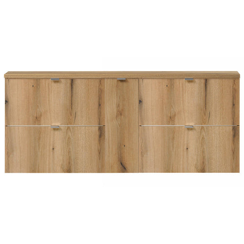 Wastafelonderkast Newport 140x60x40 cm met deuren en lades eikenkleurig [en.casa]