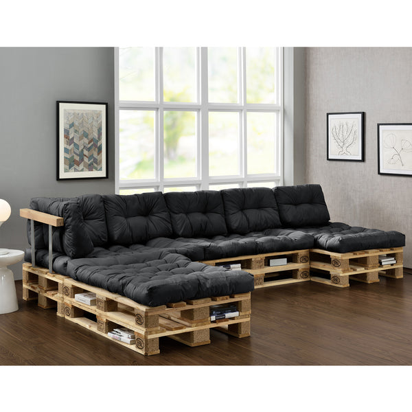 Kussenset voor binnen 4 palletkussens en 6 rugkussens - 4 varianten