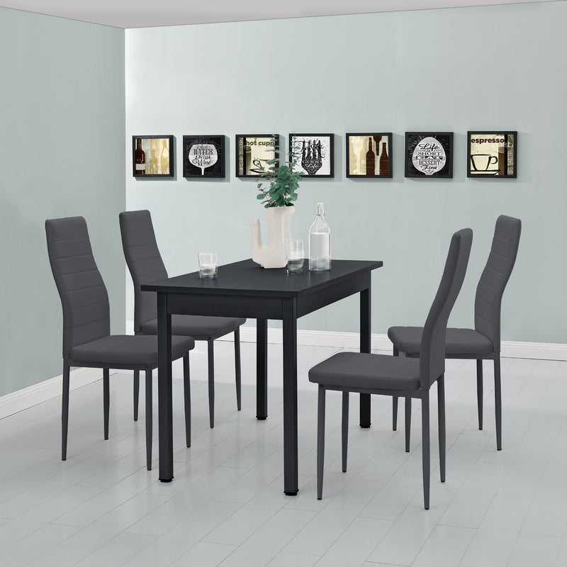 Maatschets Eethoek eetkamerset Graz 5-delig tafel met stoelen - verschillende kleuren