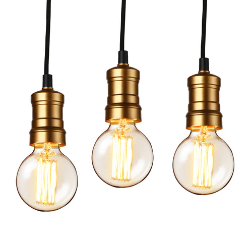 Design hanglamp Ljubljana metaal zwart en koperkleurig - 1 of 3 stuks set