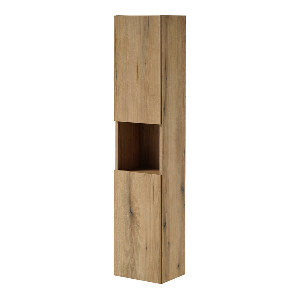 Badkamerkast Newport kolomkast 140x30x25 cm eikenkleurig [en.casa]