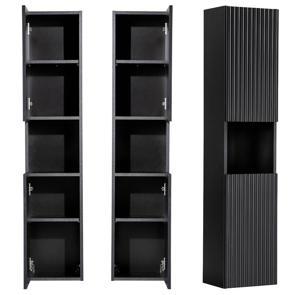 Badkamerkast Newport kolomkast 140x30x25 cm zwart [en.casa]