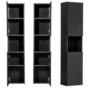 Badkamerkast Newport kolomkast 140x30x25 cm zwart [en.casa]